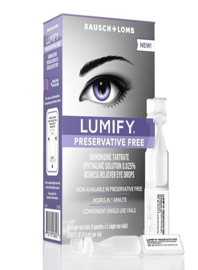 Lumify قطرات العين لوميفاي لتخفيف الاحمرار وخالية من المواد الحافظة، 20 قارورة للاستخدام الفردي (عبوة من 2) - Image 5